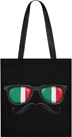 Generic Flag Italy Glasses Mustache Tote Bag for Women Men Shoulder Bags Purses Pouch Handbags
