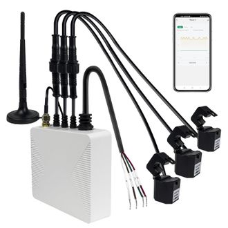 OEM Monitor De Energ&iacute;a Inteligente Para El Hogar Wifi Trif&aacute;sico, Pinza Amperim&eacute;trica Trif&aacute;sica Con 3 Sensores De Nivel De Circuito, 300 A, Monitor De Elec