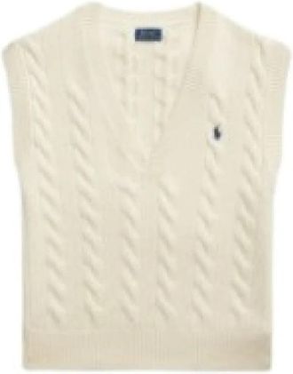Polo Ralph Lauren Jassen - Dames - V-hals truien - Beige - S - Truien & Vesten