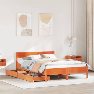 Berkfield Home Bed Frame without Mattress Wax Brown 140x200 cm Solid Wood Pine