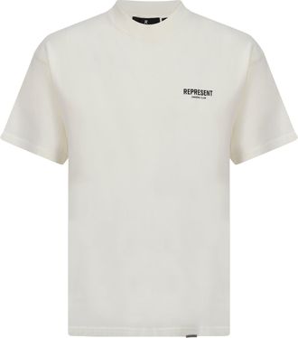 Represent Mens T-Shirt Flat White Cotton T-Shirts And Polos