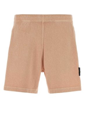 Stone Island Salmon Cotton Bermuda Shorts