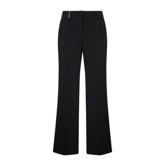 PESERICO Wijde Pantalons met Tailoring - Dames - Broeken - Zwart - Maat: XS