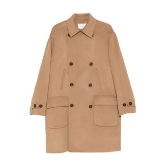 Paolo Pecora Double-Breasted Coats - Heren - Mantel - Bruin - L - Jassen