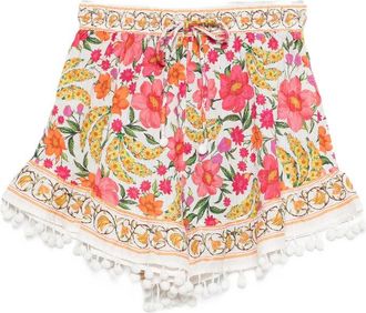 Farm Rio Shorts Bianco, Rosa-Donna
