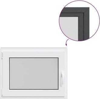 vidaXL Vidaxl - Ventana De S&oacute;tano risor 80x60 Cm Oscilobatiente Din Izquierda Antracita