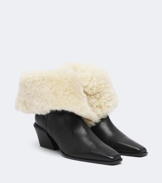 PARIS TEXAS Bettina shearling-lined leather ankle boots