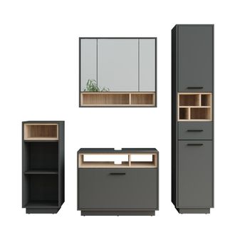 Vicco Conjunto De Mueble De Ba&ntilde;o Beatrice, Antracita/sonoma, Set 4