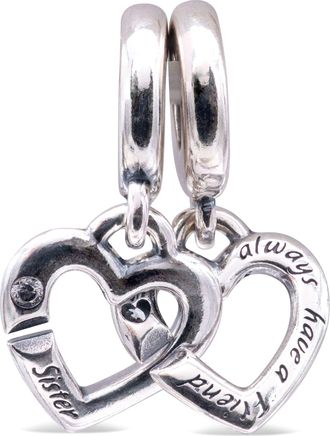 Pandora Linked Sister Hearts Split Dangle Charm