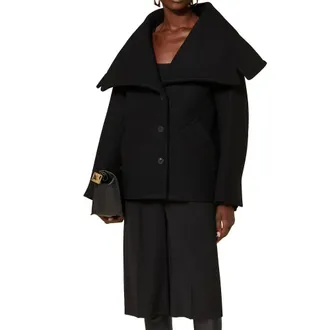 Jacquemus Womens Black Virgin Wool Coat Clothing