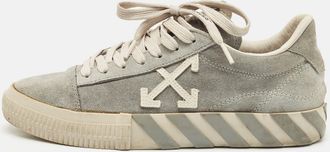 Off-white Grey Suede Vulcanized Low Top Sneakers