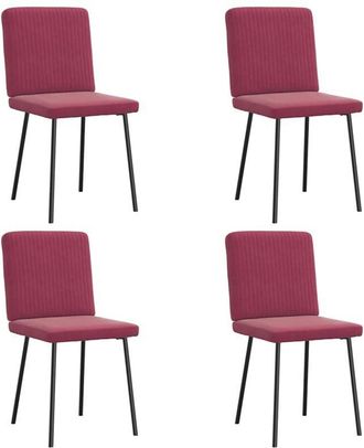 vidaXL Vidaxl - Sillas De Comedor 4 Unidades Terciopelo Rojo Tinto