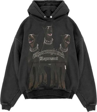 Represent Felpa Thoroughbred con stampa grafica - Grigio