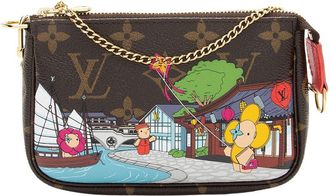Louis Vuitton Brown Monogram Canvas Azur Limited Edition Vivienne Mini Pochette Accessoires (Authentic Pre-Loved)