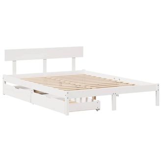 Berkfield Home Full Bed Frame without Mattress White 120x200 cm Solid Wood Pine | Size: Small Double