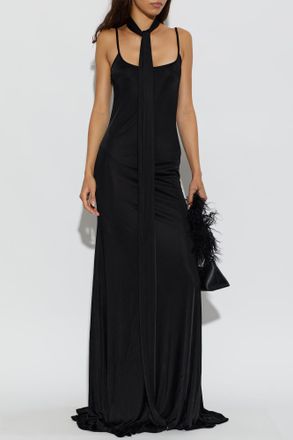 Dsquared2 Long Asymmetrical Dress, Womens, Black