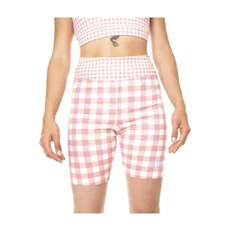 Vans Korte Broeken, Dames, Roze, M, Katoen, Mixed Up Gingham Legging Short