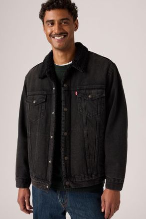 Levi's Relaxed Sherpa Trucker Jacket - Hombre - XL - Negro / At Midnight Sherpa