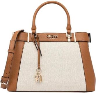 Guess Handbags, female, Beige, Size: ONE SIZE Anadela 3 Comp Satchel