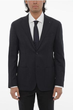 Corneliani CC COLLECTION Virgin Wool Half-Lined 2-Buttons Blazer with P size 50