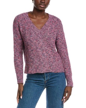 Autumn Cashmere Cotton by Autumn Cashmere Marled Shaker V-Neck Sweater