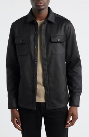 Robert Barakett Andreas Faux Suede Overshirt in Black at Nordstrom Rack, Size Small
