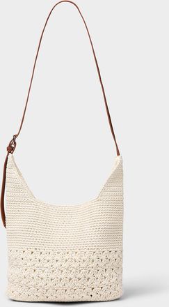 Simons Womens Crocheted-cord small hobo bag