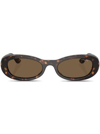 Vogue Eyewear Occhiali da sole ovali con effetto tartarugato - Marrone