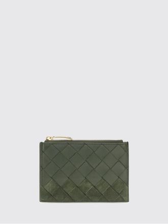 Bottega Veneta Intrecciato Lambskin Card Holder with Zipped Compartment