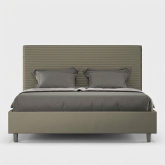Itamoby Cama Matrimonio 160x200 Contenedor Polipiel Moderna Focus M1 - Marr&oacute;n