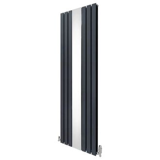 MonsterShop Flat Mirror Radiator & Valves - 1800mm x 565mm - Anthracite Grey