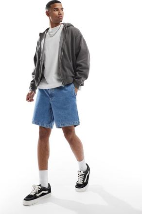 Boss Orange by Hugo Boss Sandrew - Pantaloncini di jeans lavaggio medio con coulisse-Blu