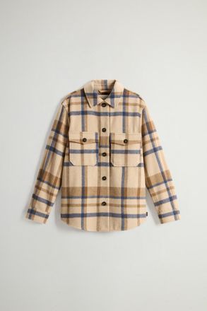 Woolrich donna Giacca a camicia in misto lana Bianco Taglia XXS
