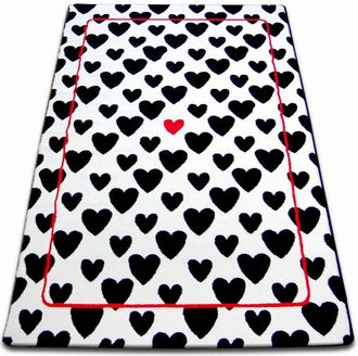 RugsX Rugsx - Alfombra Sketch - F755 Crema/negro - Corazones White 180x270 Cm