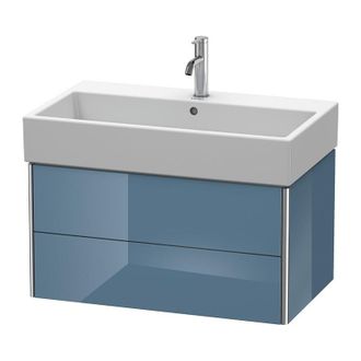 Duravit Duravit Xsquare Mueble De Pared 78,4x 46,0 Cm, 2 Cajones, Para Lavabo Vero Air 235080, Color (frente/cuerpo): Laca De Alto Brillo Stone Blue - Xs41950