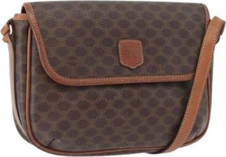 Celine Pre-owned Vintage Canvas Schoudertas - Dames - Vintage Schoudertas - Bruin - ONE Size - Leer - Vintage