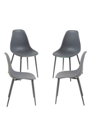 Regalos Miguel Packs Sillas Comedor - Pack 4 Sillas Mykle Total - Gris Oscuro
