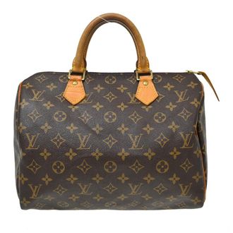 Louis Vuitton Speedy Handbag Monogram Canvas Brown Canvas Handbag (Pre-Owned)