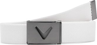 Callaway V-logo Web Belt Mens Belts Bright White, Polyester/Polypropylene