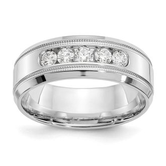 Diamond2Deal 14k Gold Lab Grown Diamond Wedding Band Ring 1/2Ct Clarity- VS Color- D-E