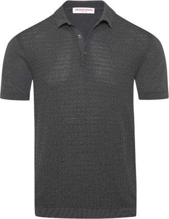 Orlebar Brown Burnham Silk Cottom Polo - Heren - Polos - Blauw - XL - Leer - Tops