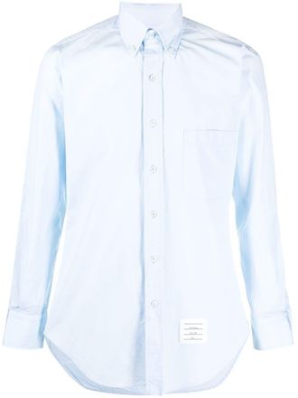 Thom Browne long-sleeve button-fastening shirt - men - Cotton - 1 - Blue