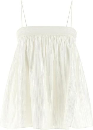 Rotate Gestreept Viscose Top - Dames - Tops zonder mouwen - Wit - M - Tops