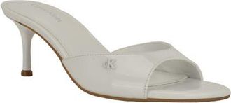 Calvin Klein Vixie Slide Sandal in White Patent at Nordstrom, Size 6.5