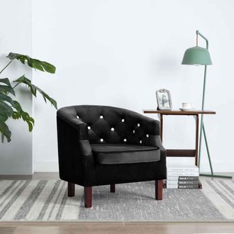 vidaXL Sill&oacute;n De Terciopelo Negro Vidaxl