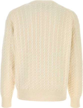 Kenzo Mens Signature Sweater White Cotton Wool