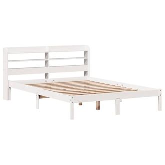 Berkfield Home Beautiful Bed Frame without Mattress White 135x190 cm Double Soli