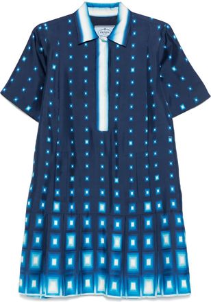 Prada Abito midi con stampa anni 2000 - Blu