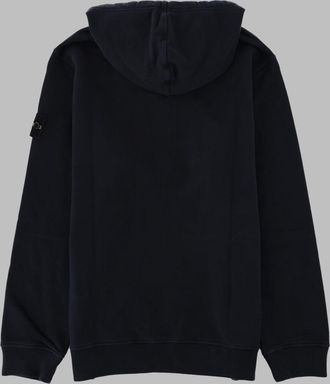 Stone Island Zip-Up Logo Patch Sweatshirt - Blue
