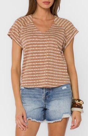 Velvet Heart Larena Striped T-Shirt in Coffee Stripe at Nordstrom Rack, Size X-Small
